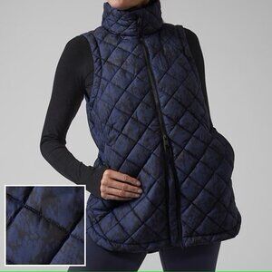 ATHLETA WHISPER FEATHERLESS  QUILTED PRINTED VEST NEW W TAGS XS PETITE